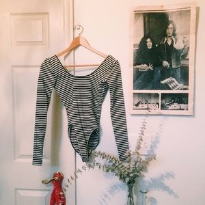 American apparel striped fitted bodysuit